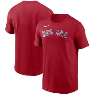 MLB ボストン・レッドソックス Tシャツ チーム ワードマーク ナイキ/Nike レッド【OCSL】｜selection-j