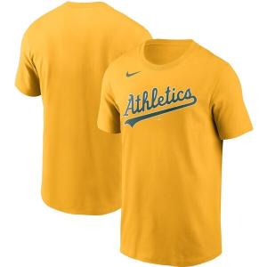 MLB オークランド・アスレチックス Tシャツ チーム ワードマーク ナイキ/Nike ゴールド【OCSL】｜selection-j