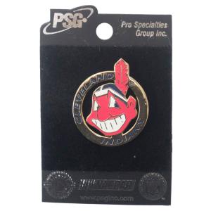 MLB クリーブランド・インディアンス Chief Wahoo Gold Circle Pin PSG｜selection-j