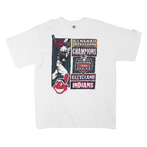 MLB クリーブランド・インディアンス Tシャツ 1996 ワールドシリーズ セントラルディビジョン 優勝 T-Shirt  ワフー酋長 STARTER【OCSL】 2212msg｜selection-j