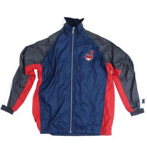 MLB クリーブランド・インディアンス ジャケット/アウター Indians Track Jacket STARTER ネイビー 2212msg｜selection-j