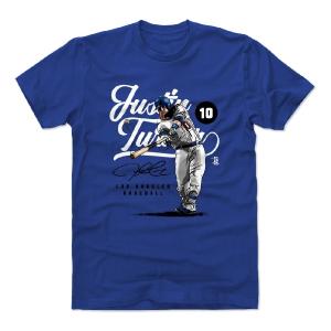 ジャスティン・ターナー Tシャツ MLB ドジャース プレーヤー アートコットン ロサンゼルス 半袖 ロイヤルブルー 500LEVEL｜selection-j