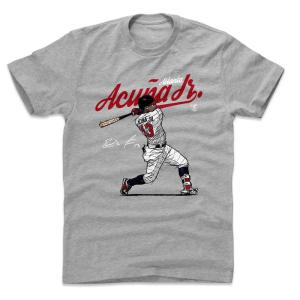 MLB ブレーブス Tシャツ ロナルド・アクーニャ・ジュニア Score R T-Shirt 500Level ヘザーグレー｜selection-j