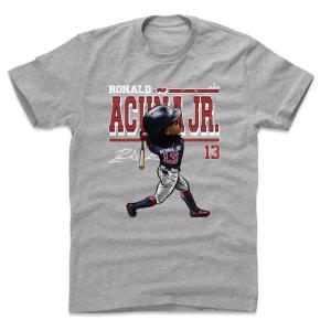 MLB ブレーブス Tシャツ ロナルド・アクーニャ・ジュニア Cartoon T-Shirt 500Level ヘザーグレー｜selection-j