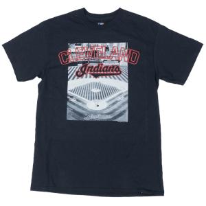 MLB インディアンス Tシャツ Stadium View T-Shirt ブラック｜selection-j