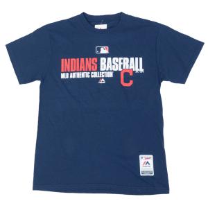 MLB インディアンス Tシャツ オーセンティック Authentic Collection Baseball マジェスティック/Majestic ネイビー｜selection-j