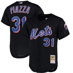 メッツ ユニフォーム マイク・ピアザ MLB Cooperstown Jersey バッティングプラクティス ミッチェル＆ネス/Mitchell & Ness ブラック｜selection-j