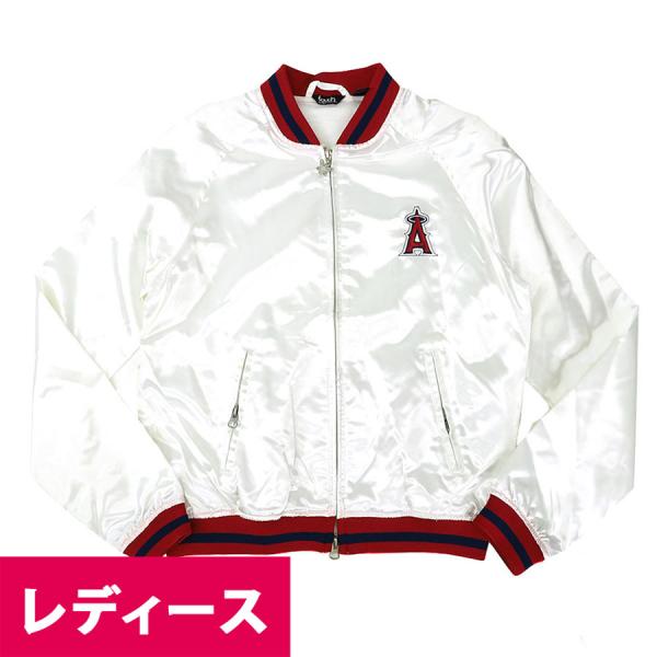 MLB エンゼルス ジャケット レディース ウーマンズ サテン アウター Touch ホワイト