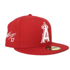 MLB 大谷翔平 エンゼルス キャップ サイン刺繍 ホワイトロゴ  59FIFTY ニューエラ/New Era レッド｜selection-j