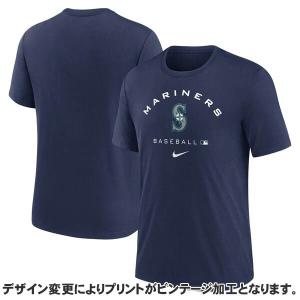 MLB マリナーズ Tシャツ 2022 選手着用オーセンティックコレクション Tri-Blend Tee ナイキ/Nike Midnight Navy｜selection-j