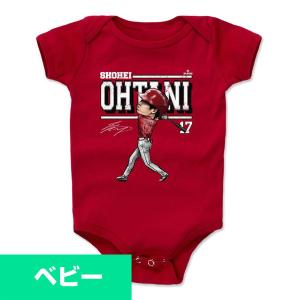 MLB 大谷翔平 エンゼルス ベビーワンジー トドラー Toddler Player Art Cotton Onesie 500Level レッド｜selection-j