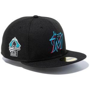 MLB マーリンズ キャップ ワールドシリーズ優勝 25周年記念 59FIFTY Cap ニューエラ/New Era Game (Black)｜selection-j