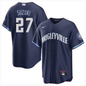 MLB 鈴木誠也 カブス ユニフォーム シティーコネクト 2022 レプリカジャージ Jersey ナイキ/Nike ネイビー｜selection-j