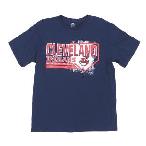 MLB インディアンス Tシャツ Spray Homebase Tee ネイビー｜selection-j