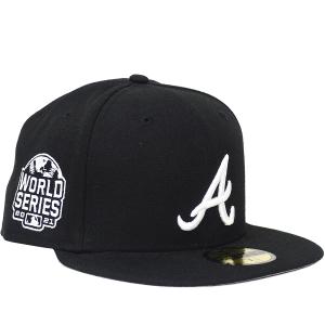 MLB ブレーブス キャップ 59FIFTY サイドパッチアップ Black Cap ニューエラ/New Era ワールドシリーズ2021 ブラック｜selection-j