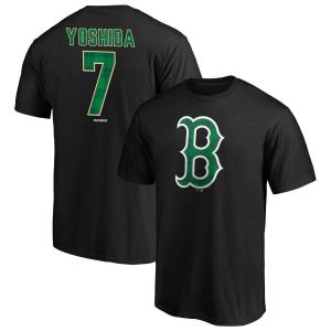 MLB 吉田正尚 レッドソックス Tシャツ ネーム＆ナンバー T-Shirt Fanatics ブラック 23wbsf｜selection-j