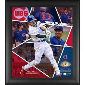 MLB 鈴木誠也 カブス フォトフレーム Framed 15 x 17 Impact Player Collage with a Piece of Game-Used Baseball  Fanatics Authentic｜selection-j