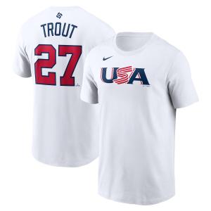 WBC マイク・トラウト アメリカ代表 USA Tシャツ 2023 World Baseball Classic ネーム＆ナンバー T-Shirt ナイキ/Nike ホワイト｜selection-j