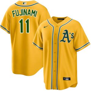 MLB 藤浪晋太郎 アスレチックス ユニフォーム Player Replica Jersey 球場限定 ナイキ/Nike オルタネート ゴールド｜selection-j