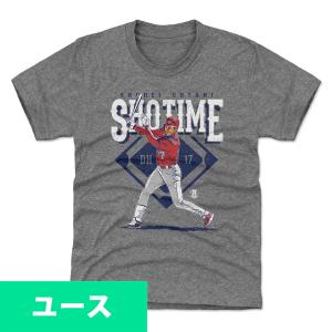 MLB 大谷翔平 エンゼルス Tシャツ キッズ ユース Diamond Base B WHT 500Level グレー｜selection-j