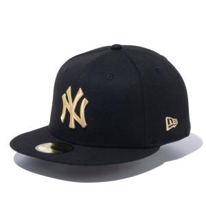 MLB ヤンキース キャップ 59Fifty Color Cap ニューエラ/New Era ブラック ゴールド｜selection-j