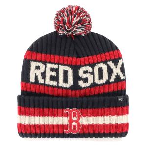 MLB レッドソックス ニットキャップ Bering Cuff Knit 47Brand ネイビー｜selection-j