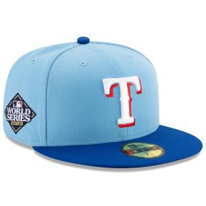 MLB レンジャーズ キャップ 2023 ワールドシリーズ 進出記念 Side Patch 59FIFTY ニューエラ/New Era ライトブルー｜selection-j