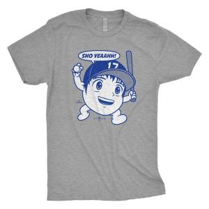【海外限定版】MLB 大谷翔平 ドジャース Tシャツ Sho Yeah T-Shirt (LA Version) RotoWear グレー｜selection-j