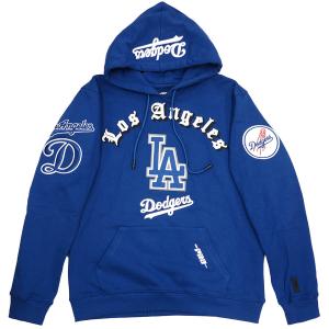 MLB ドジャース パーカー MEN'S PULL OVER HOODIE (Arch Logo) Pro Standard プロスタンダード ロイヤル｜selection-j