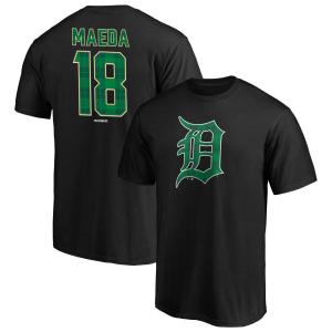 MLB 前田健太 タイガース Tシャツ Emerald Plaid ネーム&ナンバー T-Shirt Fanatics Branded ブラック｜selection-j