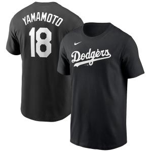 MLB 山本由伸 ドジャース Tシャツ Japanese 漢字 ネーム＆ナンバー ナイキ/Nike ブラック｜selection-j