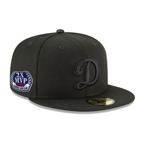 MLB 大谷翔平 ドジャース キャップ 2x MVPパッチ Dロゴ Black on Black 59FIFTY Fitted Hat ニューエラ/New Era ブラック｜selection-j