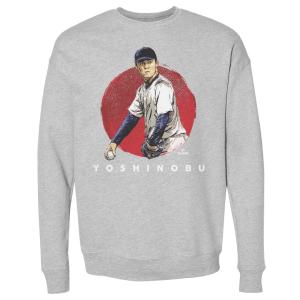 MLB 山本由伸 ドジャース スウェット Los Angeles D Sun WHT Sweat Crewneck T-Shirt 500Level ヘザーグレー｜selection-j