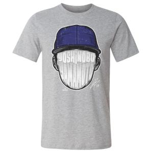 MLB 山本由伸 ドジャース Tシャツ Los Angeles D Player Silhouette WHT T-Shirt 500Level ヘザーグレー｜selection-j