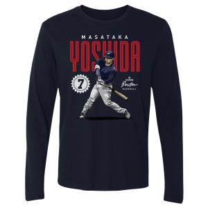 MLB 吉田正尚 レッドソックス Tシャツ Boston Card WHT Long Sleeve T-Shirt 500Level ネイビー｜selection-j