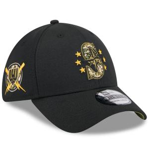 MLB マリナーズ キャップ 【海外版】 2024 アームドフォースデー 39THIRTY Flex Hat ニューエラ/New Era ブラック｜selection-j