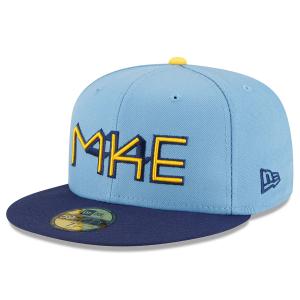 MLB ブリュワーズ キャップ シティーコネクト 59FIFTY Fitted Hat ニューエラ/New Era パウダーブルー｜selection-j