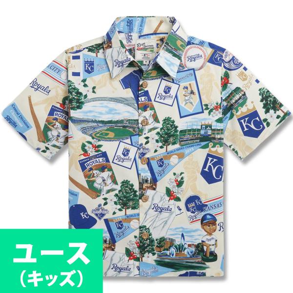 MLB ロイヤルズ アロハシャツ ユース キッズ Scenic Aloha Shirt Reyn S...