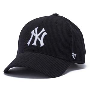MLB ヤンキース キャップ シック コーデュロイ MVP Cap 47Brand ブラック ホワイト