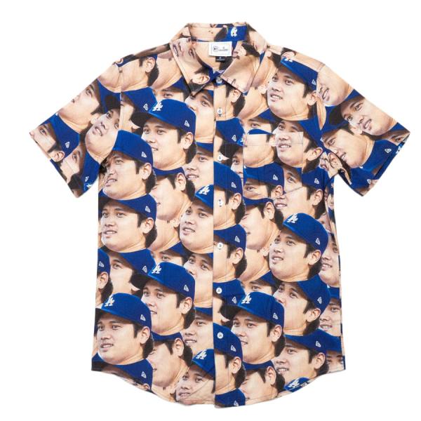 MLB 大谷翔平 ドジャース ボタンシャツ 【海外版】オールオーバー All-Over Polo T...