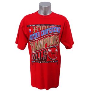 NBA ブルズ 1993年 イースタンカンファレンス 3連覇記念Tシャツ Logo7 レッド レアアイテム TSS【OCSL】｜selection-j