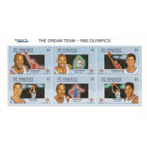 USA BB 男子バスケットボールアメリカ代表 1992 オリンピック ドリームチーム スタンプシート 切手シート｜selection-j