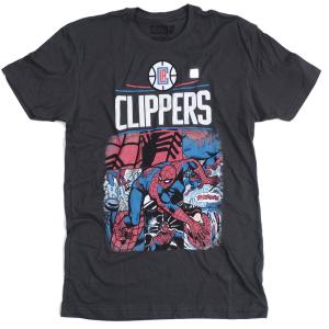 NBA ロサンゼルス・クリッパーズ Tシャツ スパイダーマン Marvel ヘザー【OCSL】｜selection-j