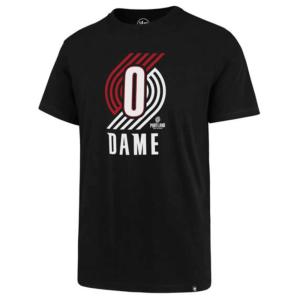 デイミアン・リラード Tシャツ トレイルブレイザーズ 47ブランド 47Brand ブラック(DAME) NBA Player Super Rival T-Shirt メンズ 半袖｜selection-j