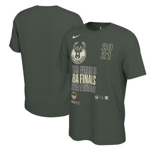 NBA ミルウォーキー・バックス Tシャツ NBAファイナル2021 進出記念T-Shirt ナイキ Nike グリーン 21FNLBD｜selection-j