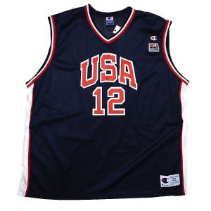 NBA ジョン・ストックトン Team USA ユニフォーム バスケット アメリカ代表 2000年モデル レプリカ ロード Champion ネイビー｜selection-j