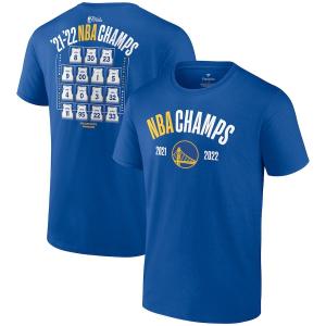 NBA ウォリアーズ Tシャツ NBAファイナル2022 優勝記念 Champions Final Buzzer Jersey Roster T-Shirt Fanatics ロイヤル｜selection-j