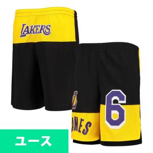 NBA レブロン・ジェームズ レイカーズ ショーツ ユース キッズ Youth パンデモニウム ネーム＆ナンバー ブラック｜selection-j