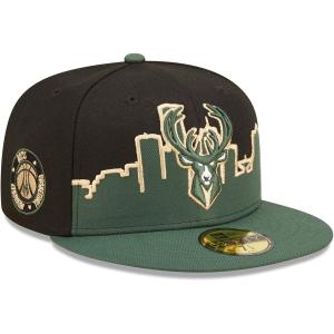 NBA ミルウォーキー・バックス キャップ 2022 Tip-Off ティップオフ 59FIFTY Fitted Hat ニューエラ/New Era ハンターグリーン/ブラック｜selection-j