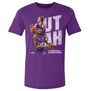 NBA ジョーダン・クラークソン ラウリ・マルカネン ユタ・ジャズ Tシャツ Utah Duo WHT 500Level パープル｜selection-j